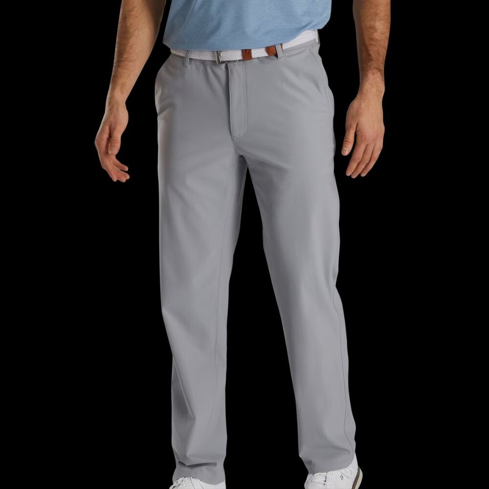 Footjoy Mens Athletic Fit Golf Pants W30/L30 Grey Polyester/Spandex Blend